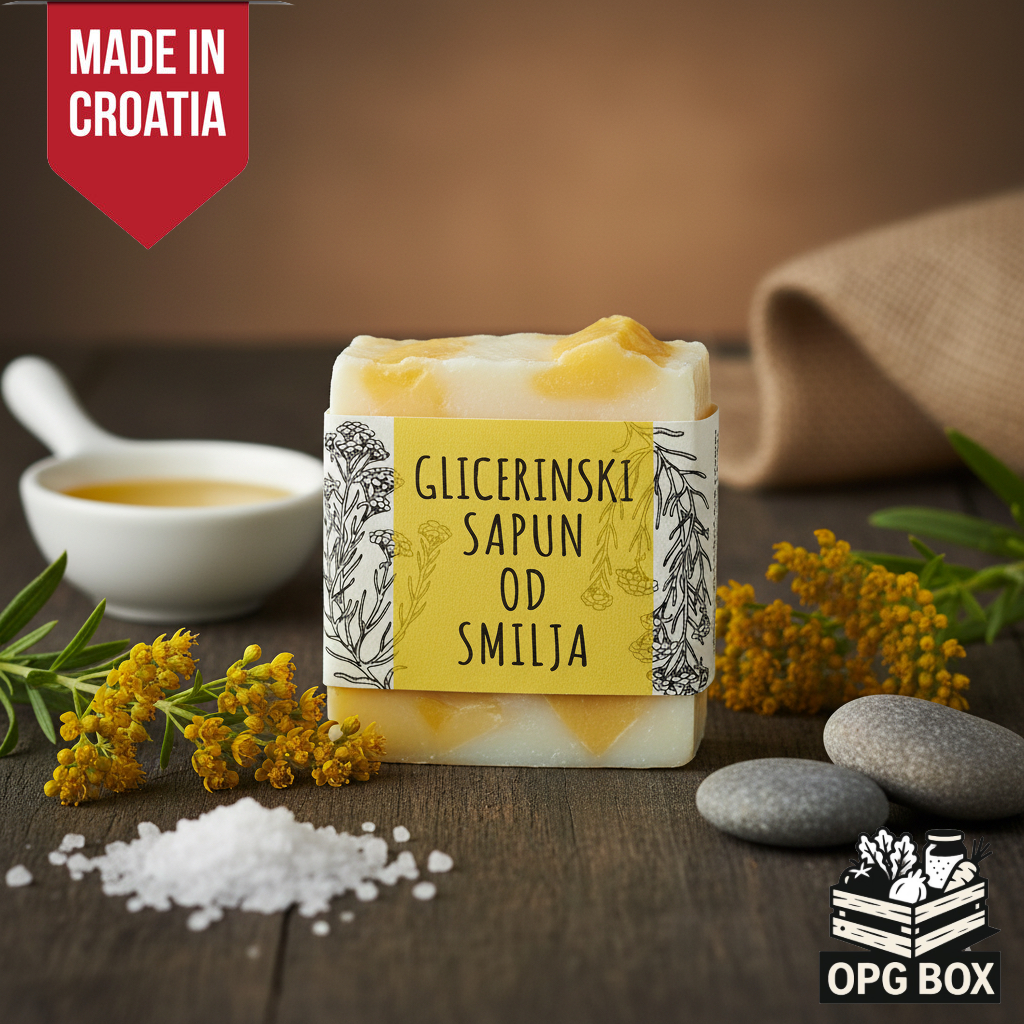 Immortelle flower glycerin soap, cube